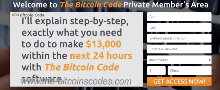 Sign up to bitcoin code