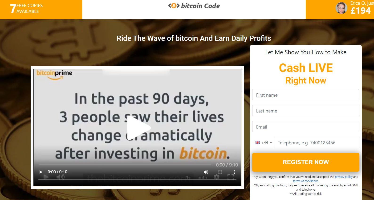 Bitcoin Code صفحة