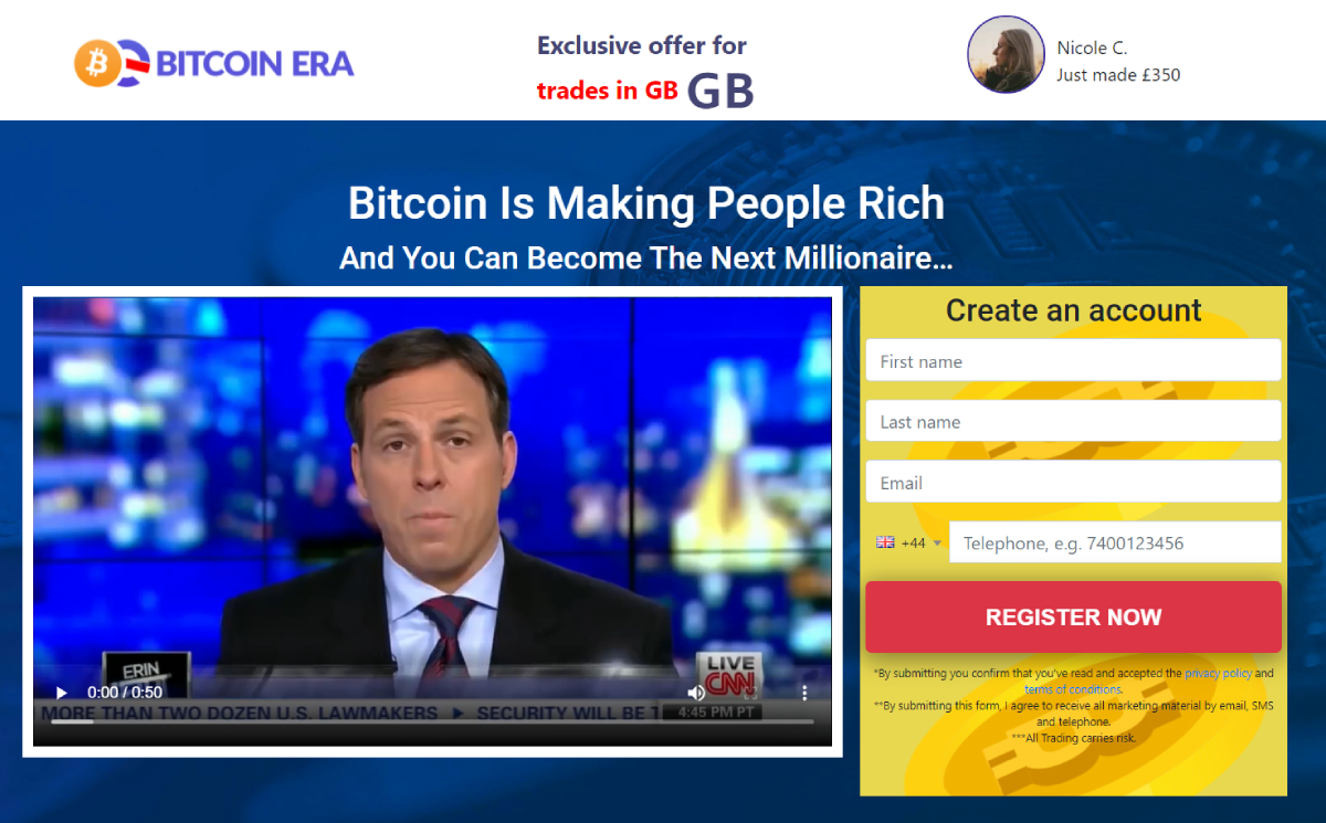 Bitcoin Era officiële websitepagina