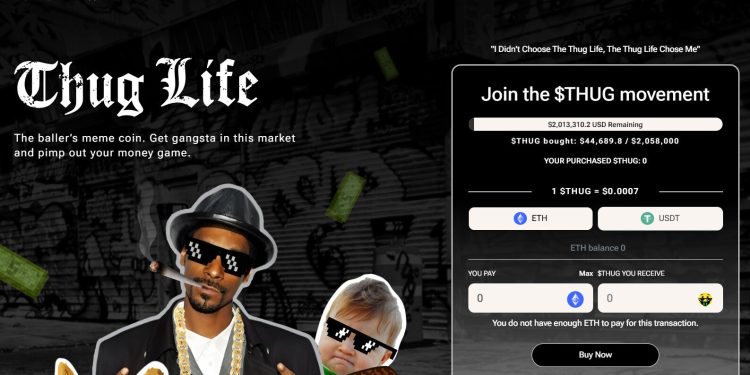Thug Life Token's $2 Million Presale Is Generating Considerable Buzz, Will Sell Out Rapidly